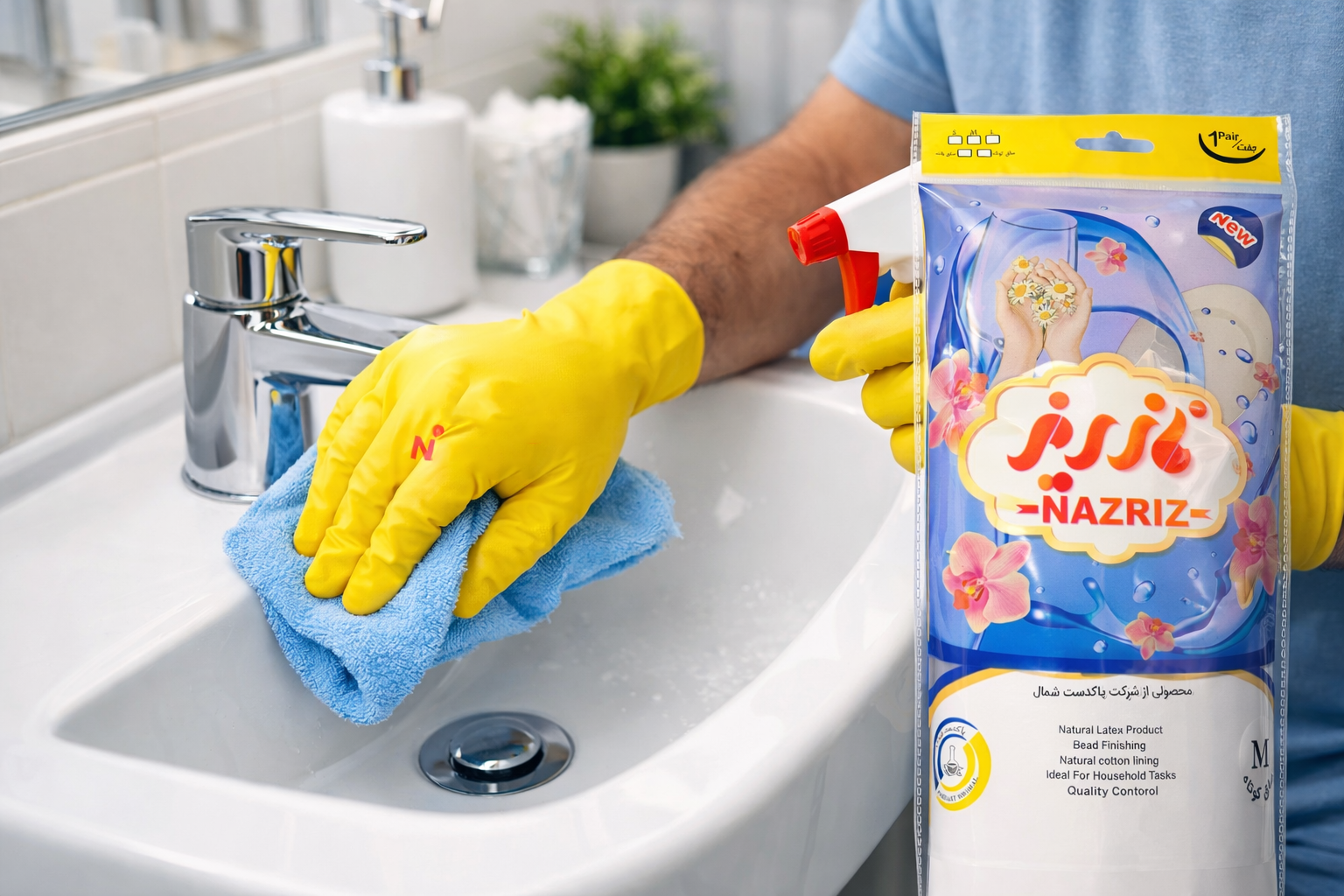 دستکش نظافتی نازریز